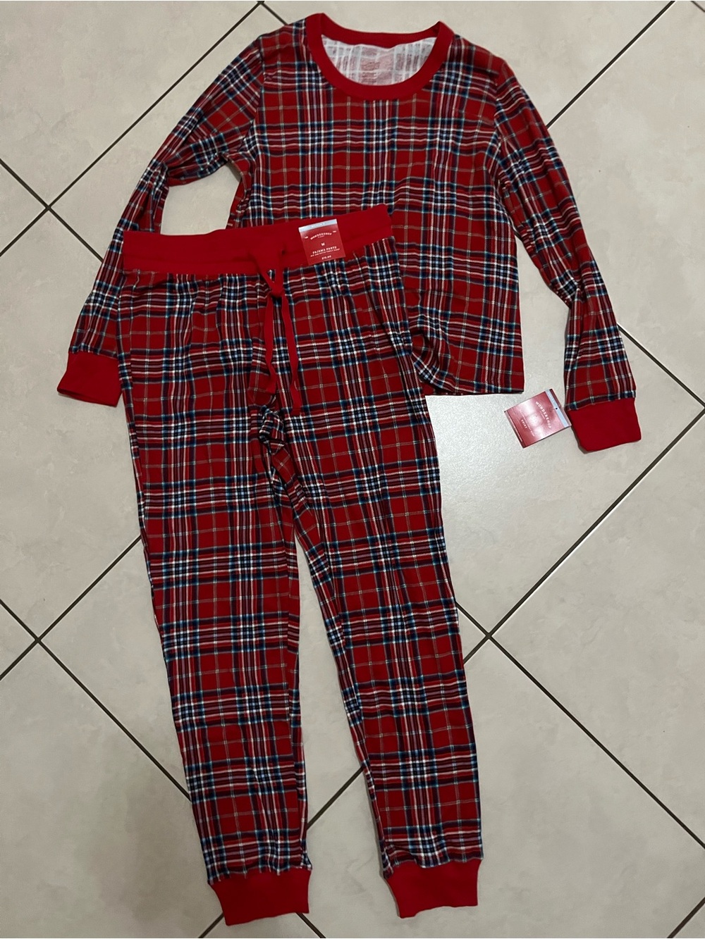 Red Plaid Pajama Set - Cozy Long Sleeve Top & Pants